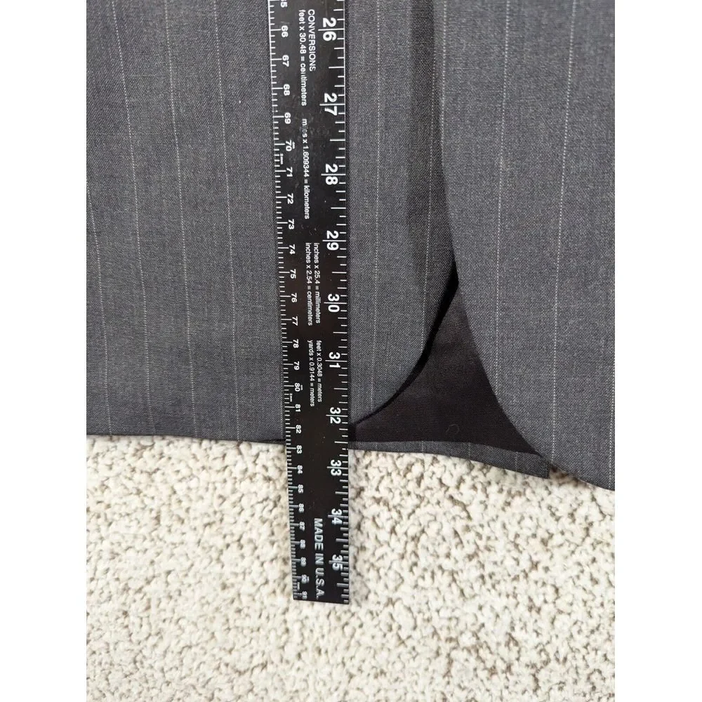 Chaps Ralph Lauren Sport Coat Mens 42R Grey Striped 1980s Virgin Wool Blazer Vtg